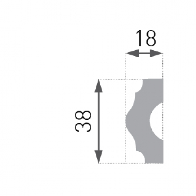 Roh  k lište E18 -01 (4ks)