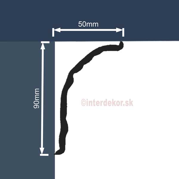 Polystyrénová lišta M-8 čierna-zlatá