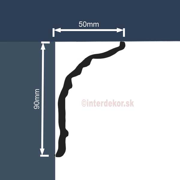 Polystyrénová lišta M-17 čierna-zlatá